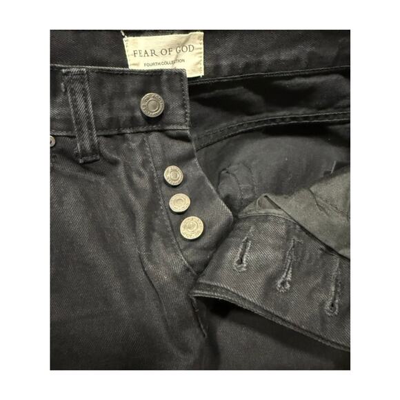 Fear Of God Fourth Collection 2015-2016 Ankle Zip Black Jeans Ripped 29 - Picture 13 of 16